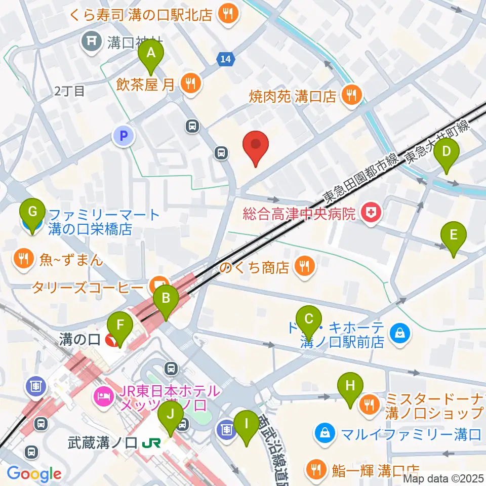 スタジオニド溝の口店周辺のコンビニエンスストア一覧地図