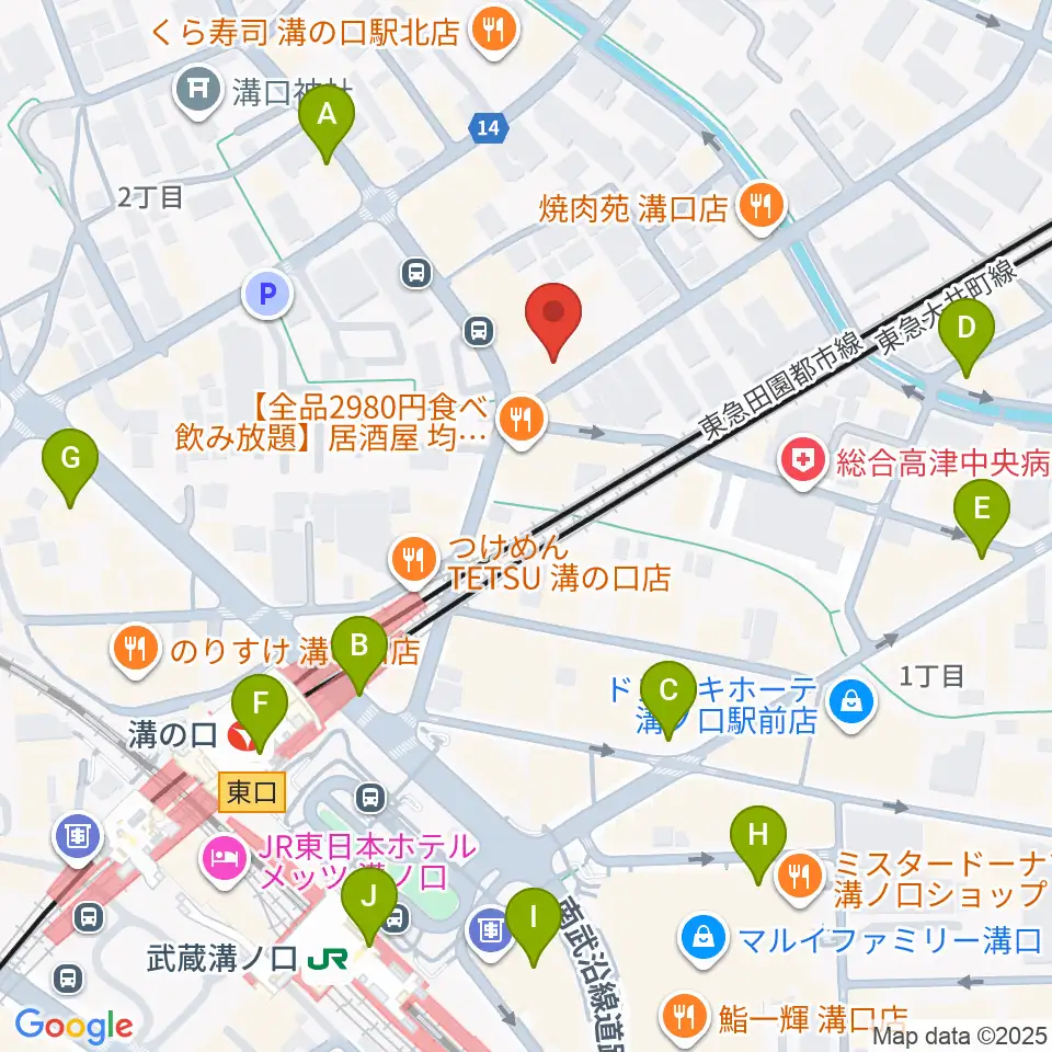 スタジオニド溝の口店周辺のコンビニエンスストア一覧地図
