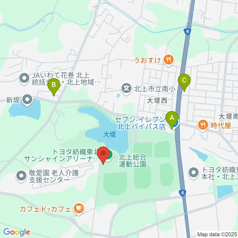 トヨタ紡織東北サンシャインアリーナ周辺のコンビニエンスストア一覧地図