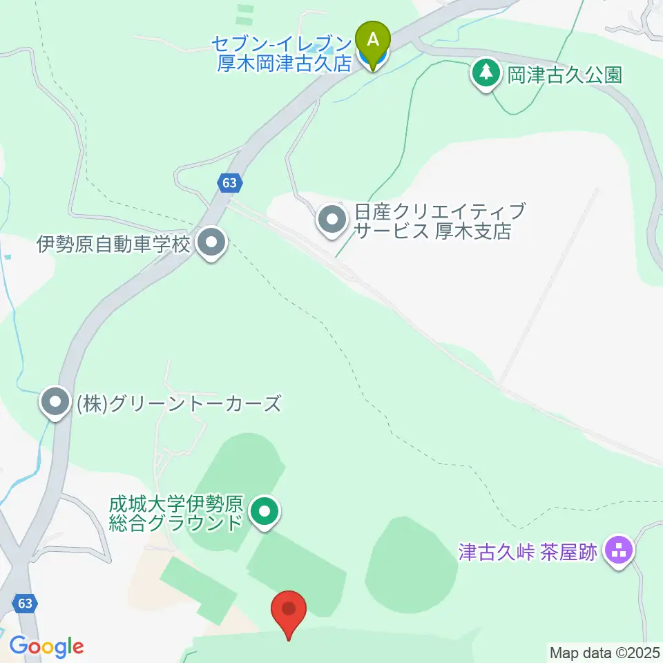 伊勢原市体育館周辺のコンビニエンスストア一覧地図