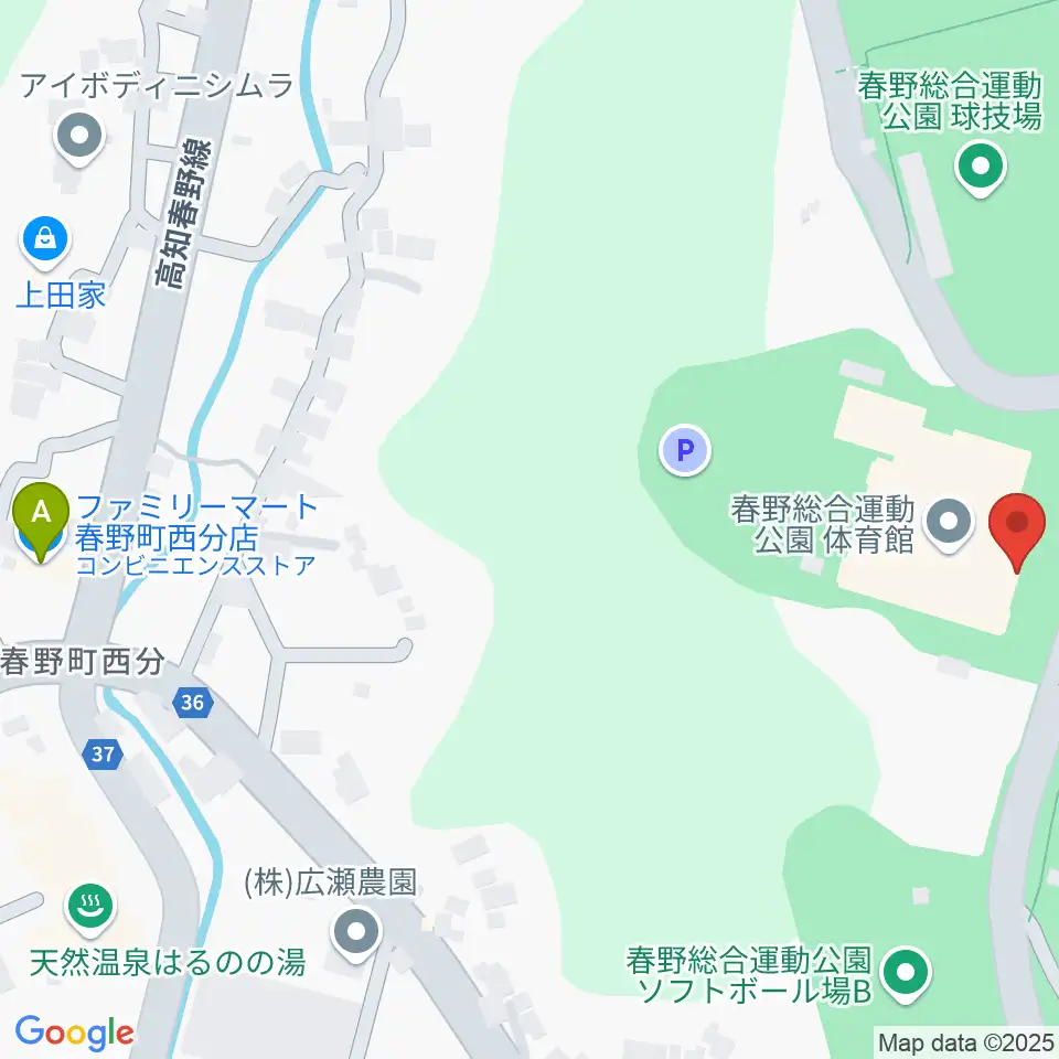春野総合運動公園体育館周辺のコンビニエンスストア一覧地図