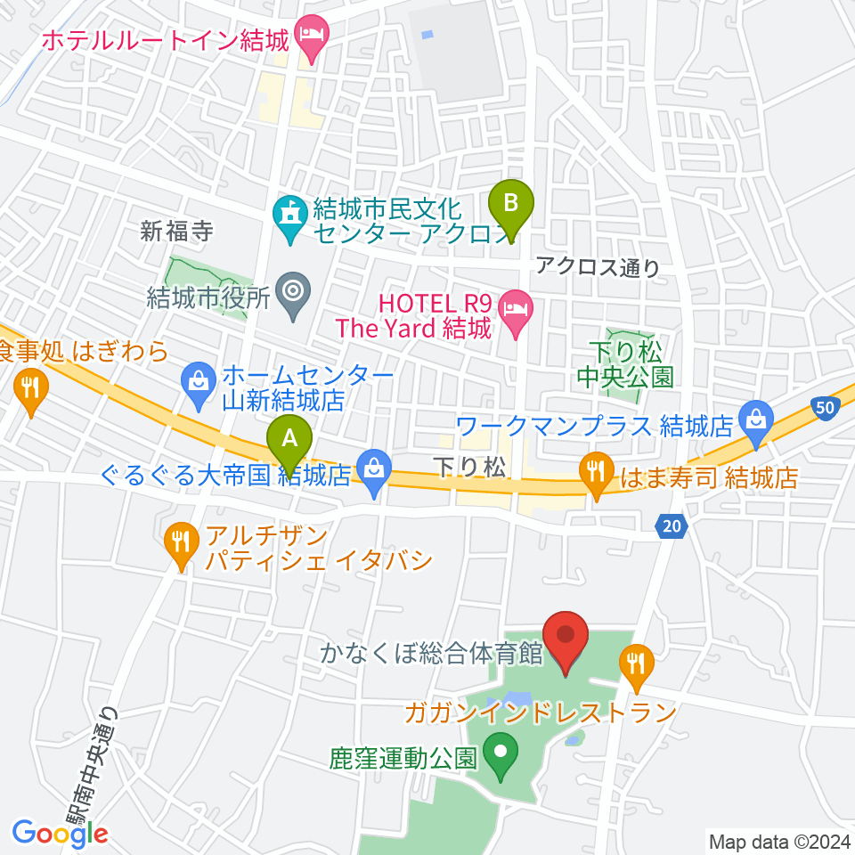 かなくぼ総合体育館周辺のコンビニエンスストア一覧地図