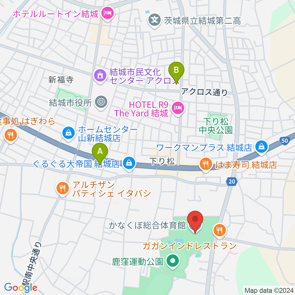 かなくぼ総合体育館周辺のコンビニエンスストア一覧地図