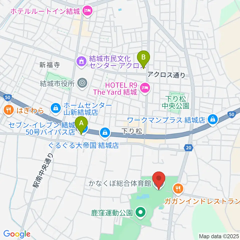 かなくぼ総合体育館周辺のコンビニエンスストア一覧地図