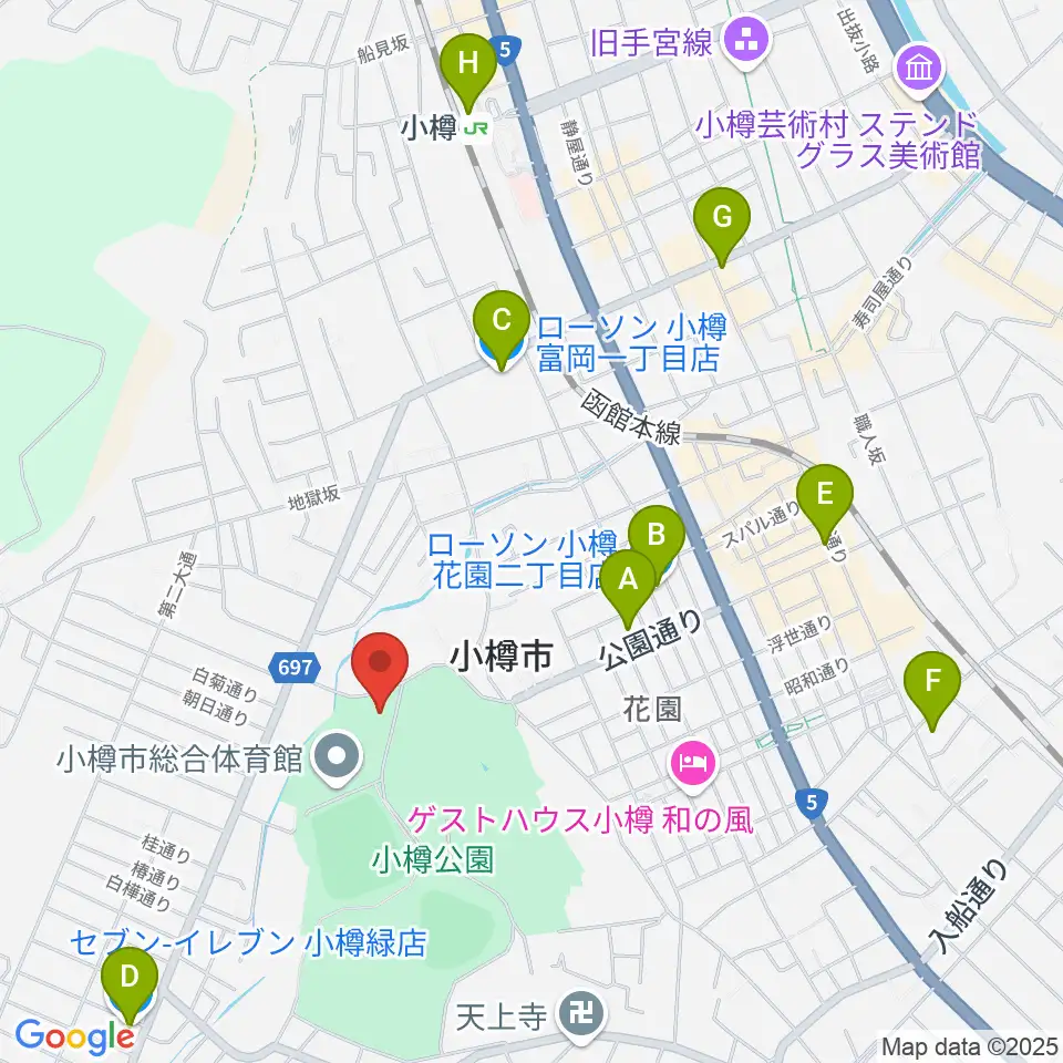 小樽市公会堂周辺のコンビニエンスストア一覧地図