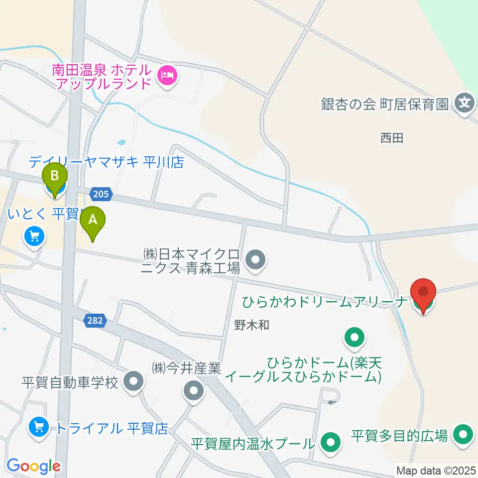 ひらかわドリームアリーナ周辺のコンビニエンスストア一覧地図
