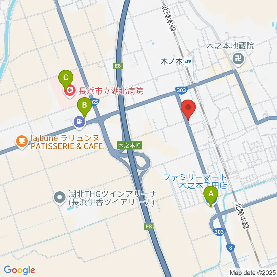 木之本スティックホール周辺のコンビニエンスストア一覧地図