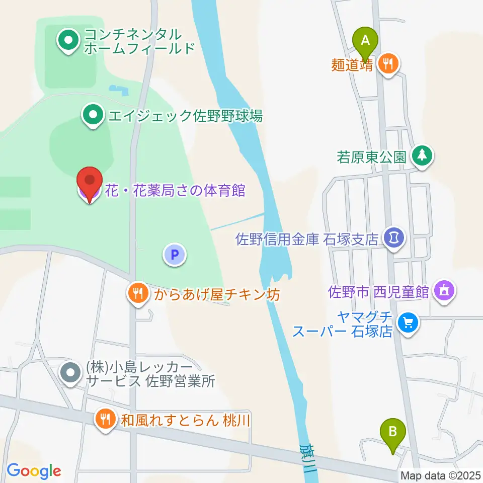花・花薬局さの体育館周辺のコンビニエンスストア一覧地図