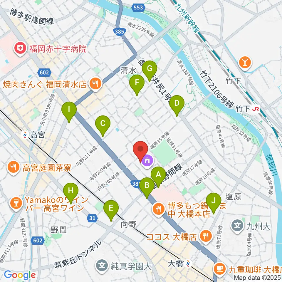 塩原音楽・演劇練習場周辺のコンビニエンスストア一覧地図