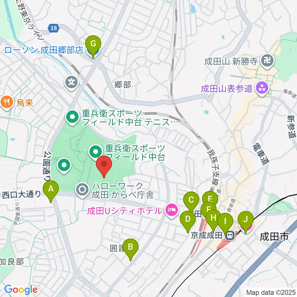 重兵衛スポーツフィールド中台陸上競技場周辺のコンビニエンスストア一覧地図