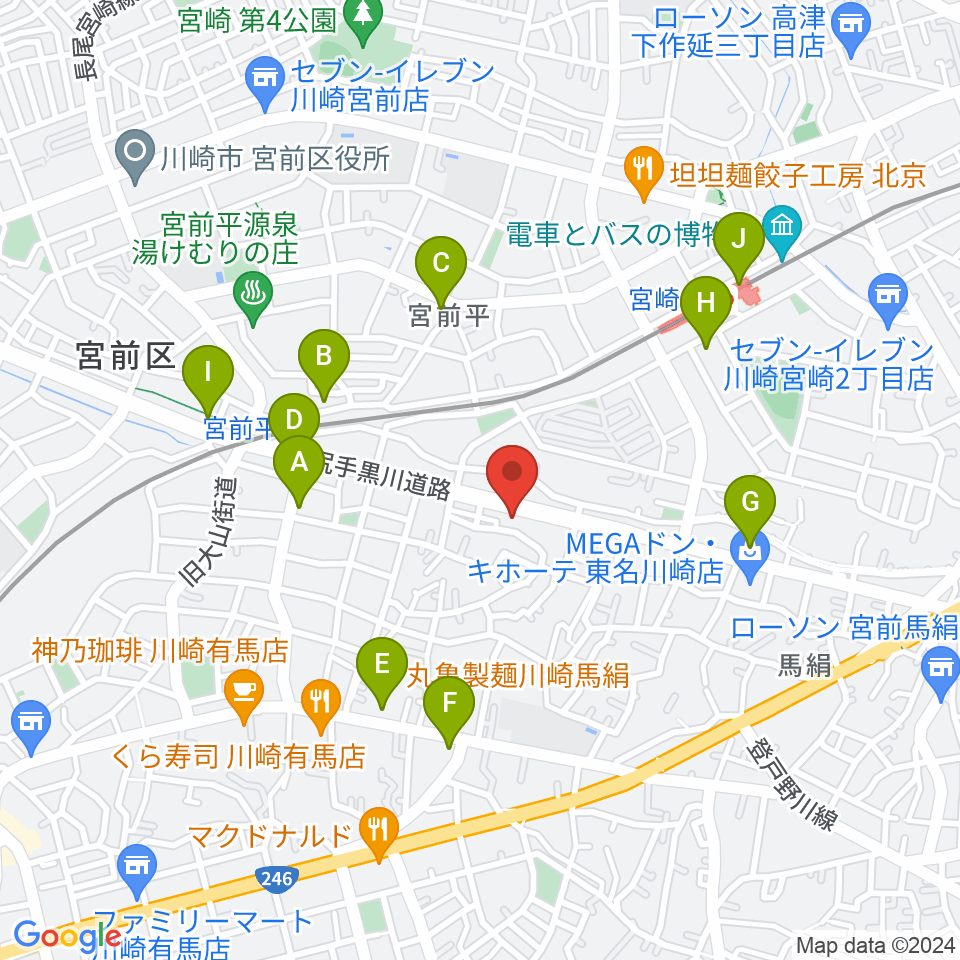 クラウドナインスタジオ 宮前平店周辺のコンビニエンスストア一覧地図