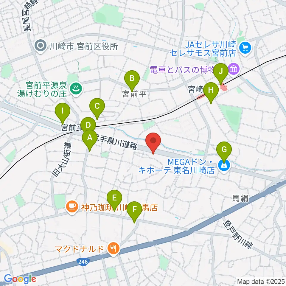 クラウドナインスタジオ 宮前平店周辺のコンビニエンスストア一覧地図