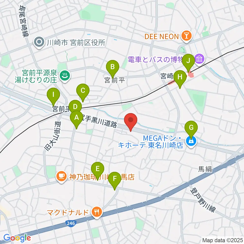 クラウドナインスタジオ 宮前平店周辺のコンビニエンスストア一覧地図