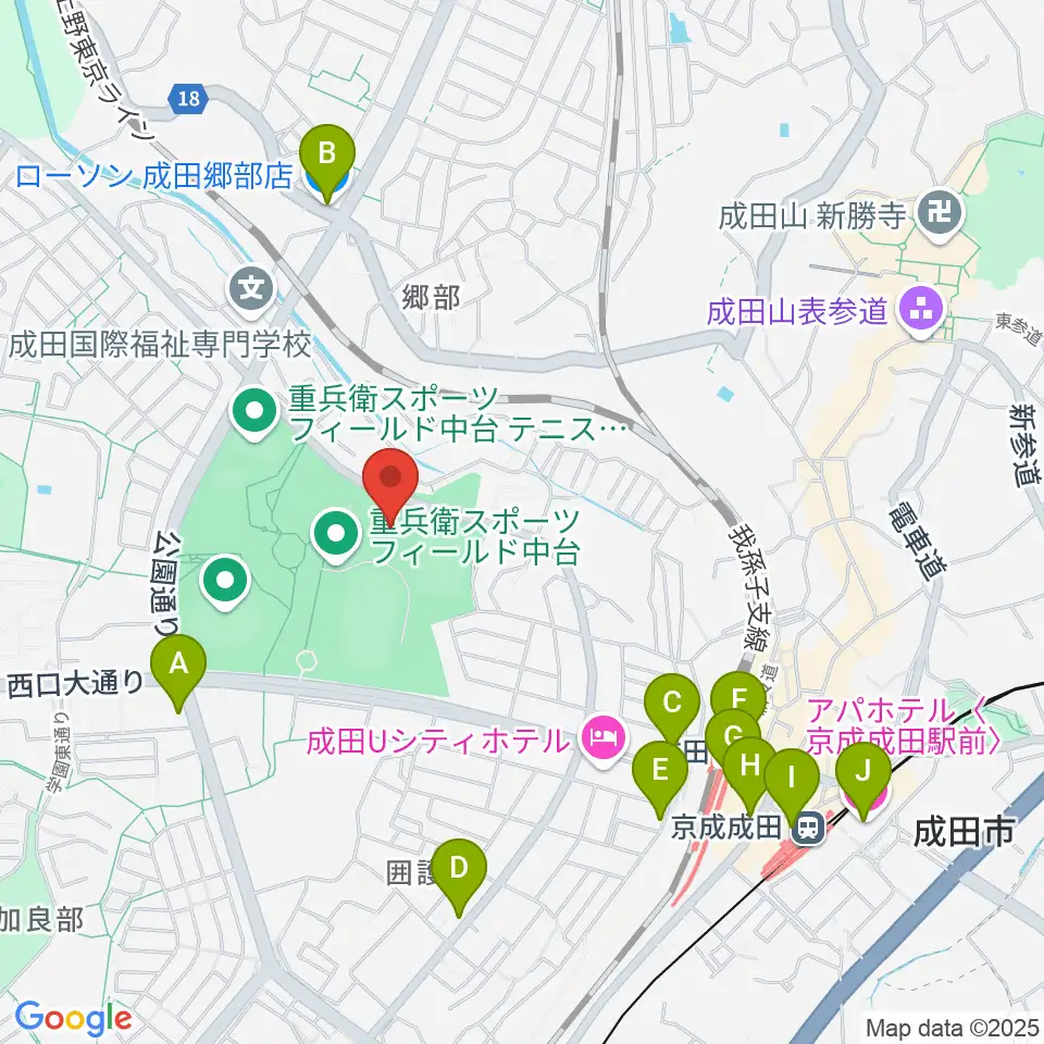 重兵衛スポーツフィールド中台体育館周辺のコンビニエンスストア一覧地図