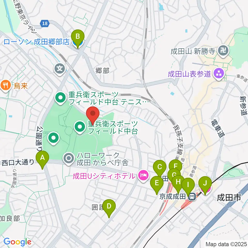 重兵衛スポーツフィールド中台体育館周辺のコンビニエンスストア一覧地図