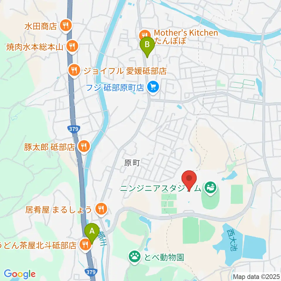 愛媛県総合運動公園体育館周辺のコンビニエンスストア一覧地図