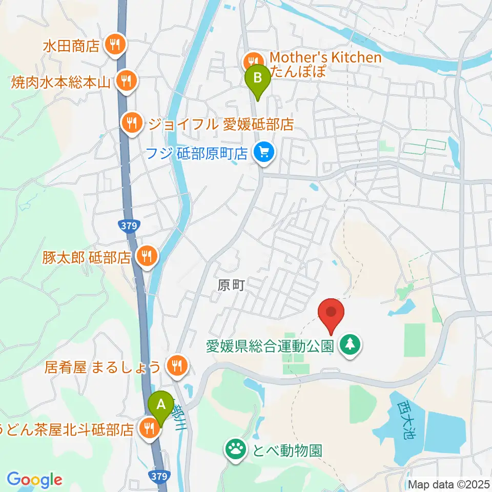 愛媛県総合運動公園体育館周辺のコンビニエンスストア一覧地図