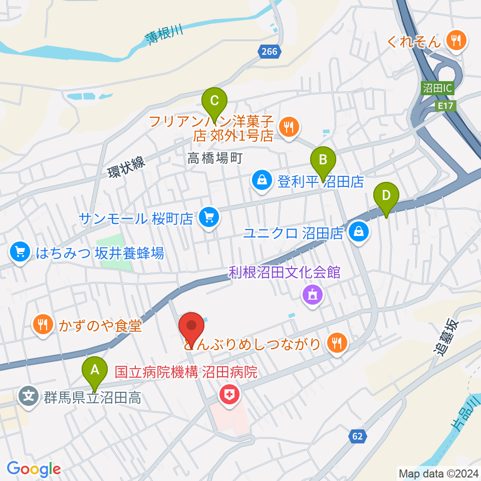 ZACROSアリーナぬまた周辺のコンビニエンスストア一覧地図