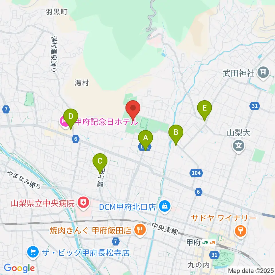 ふじでんスタジアム周辺のコンビニエンスストア一覧地図