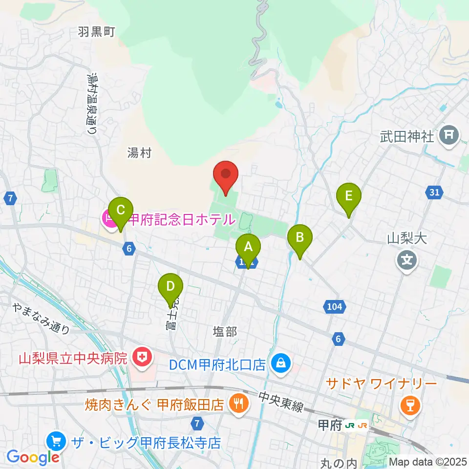 緑が丘スポーツ公園体育館周辺のコンビニエンスストア一覧地図