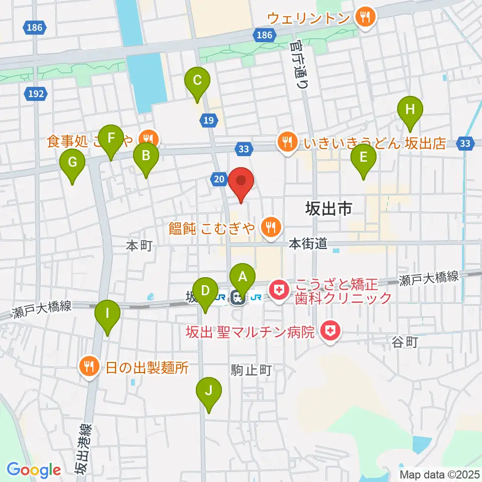 坂出市民ホール周辺のコンビニエンスストア一覧地図