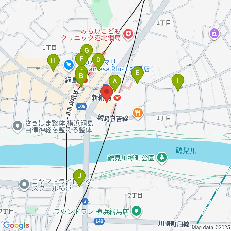 横浜市港北区民文化センター ミズキーホール周辺のコンビニエンスストア一覧地図