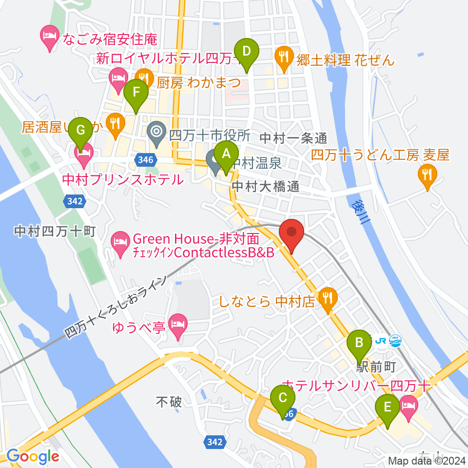 しまんとぴあ 四万十市総合文化センター周辺のコンビニエンスストア一覧地図