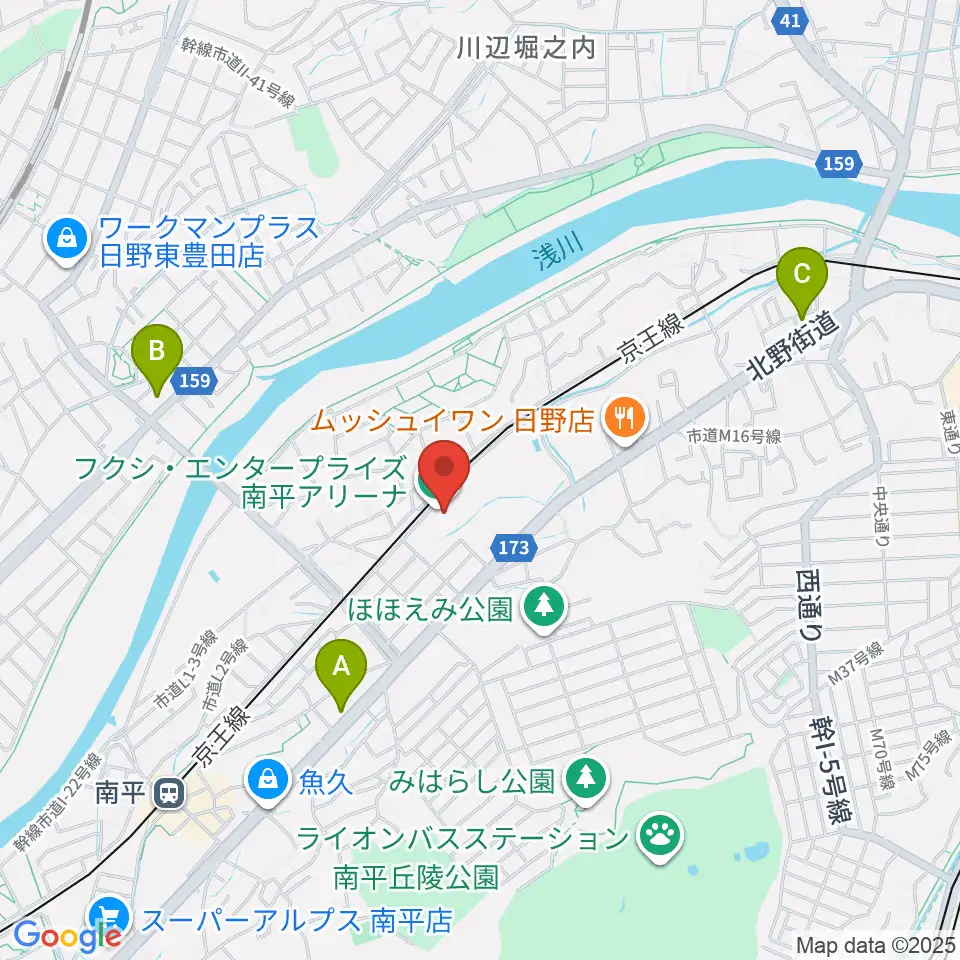 フクシ・エンタープライズ南平アリーナ周辺のコンビニエンスストア一覧地図