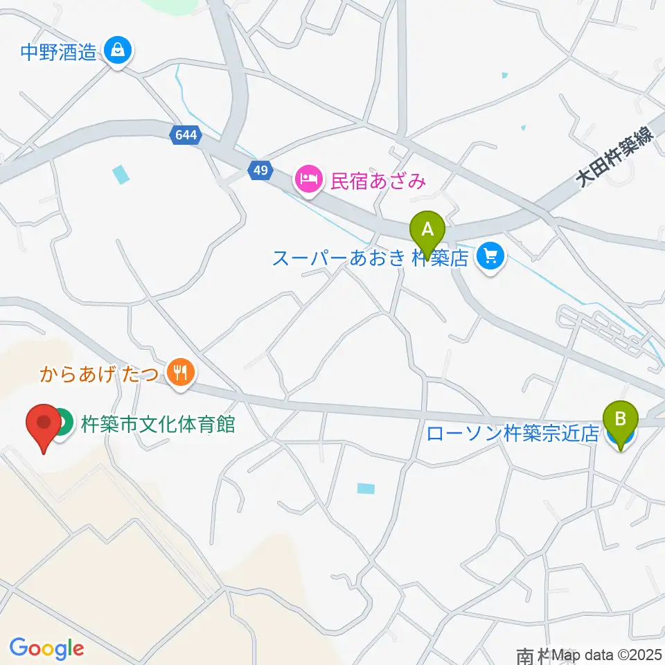 杵築市文化体育館周辺のコンビニエンスストア一覧地図