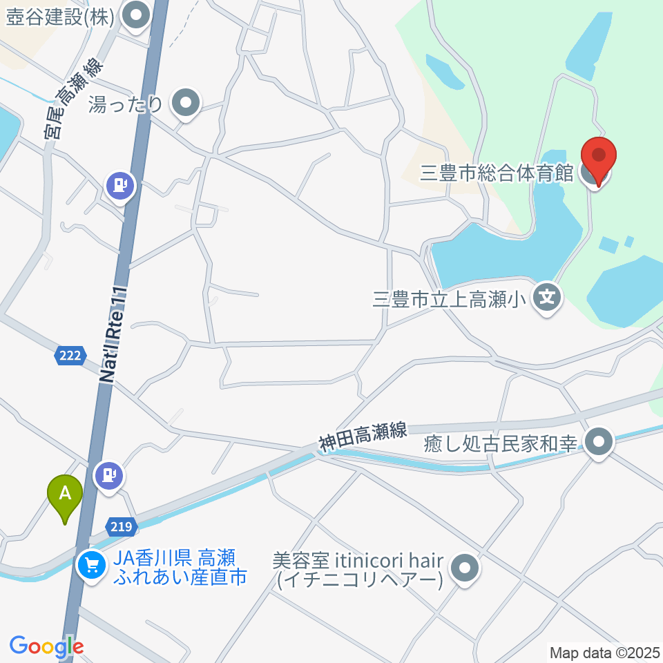 三豊市総合体育館周辺のコンビニエンスストア一覧地図