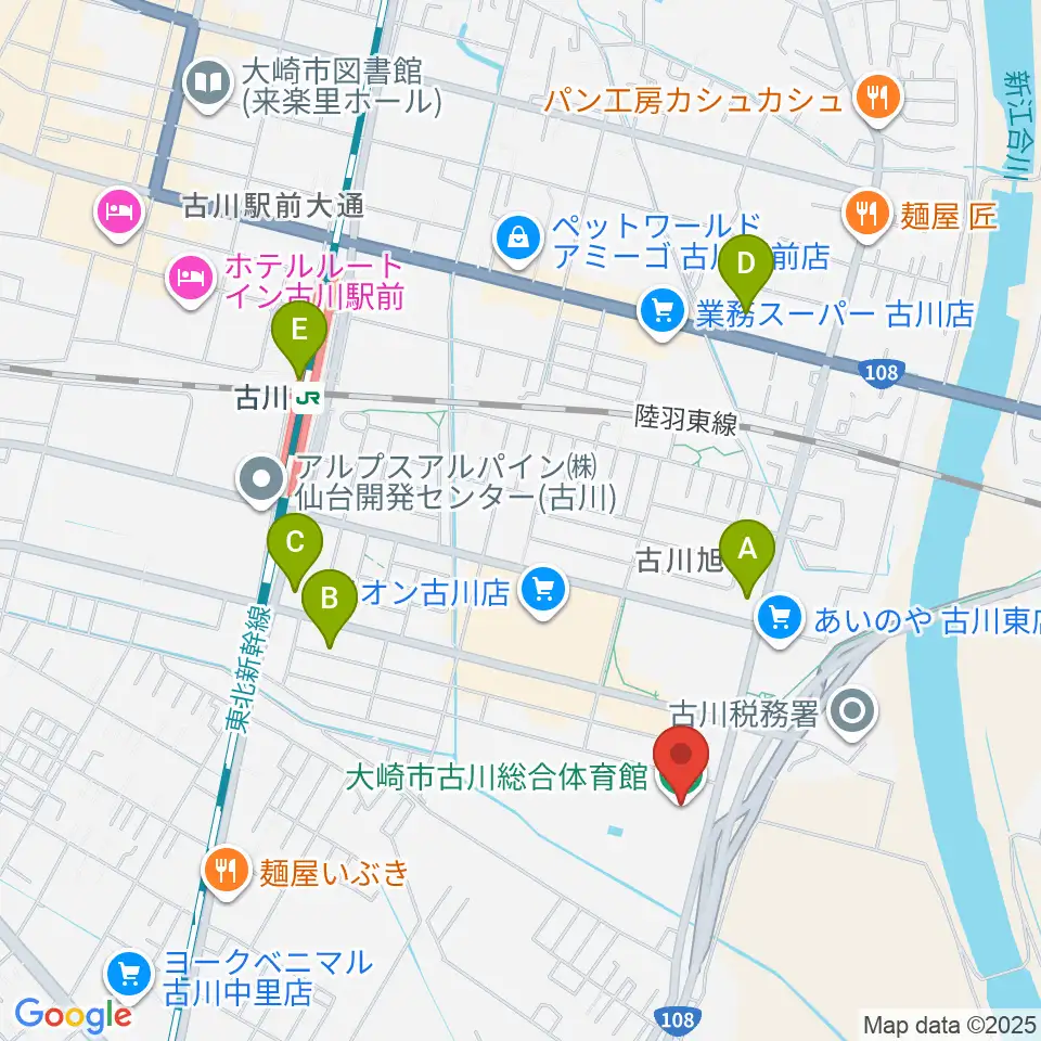 タカカツアリーナ大崎周辺のコンビニエンスストア一覧地図