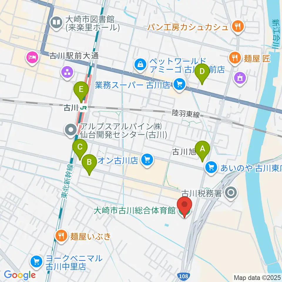 タカカツアリーナ大崎周辺のコンビニエンスストア一覧地図
