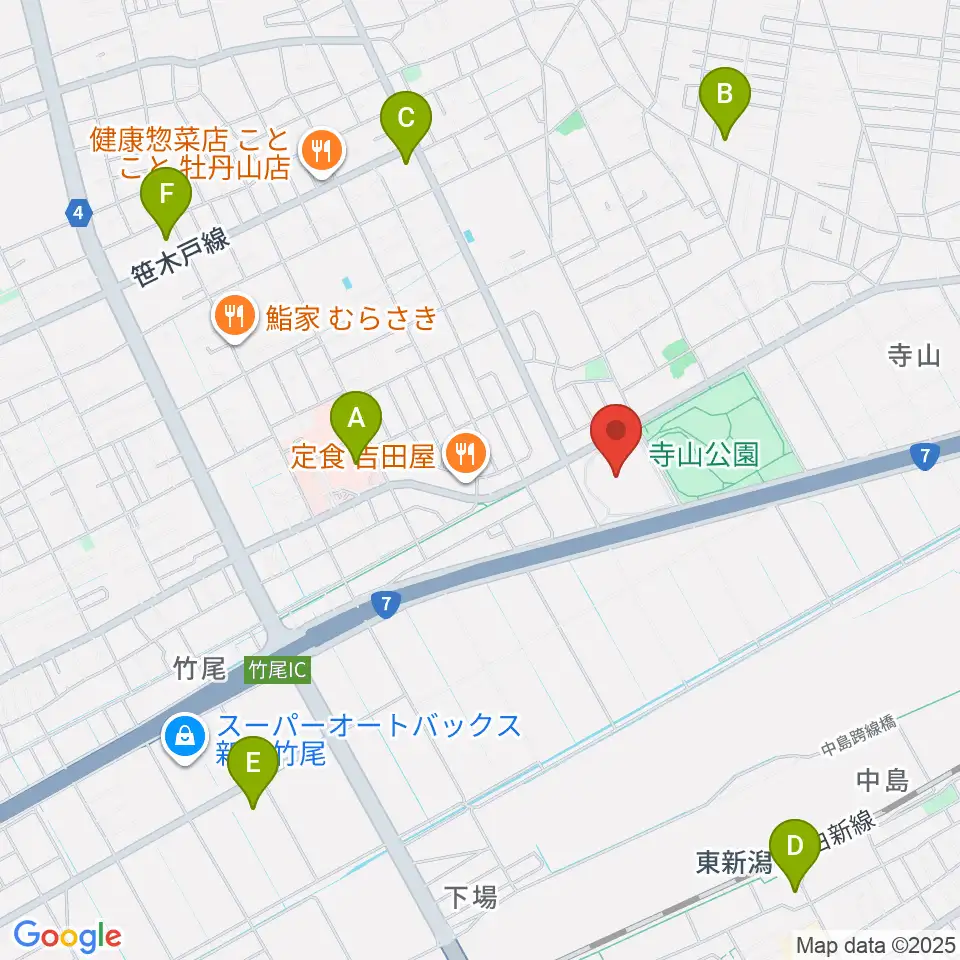 新潟市東総合スポーツセンター周辺のコンビニエンスストア一覧地図