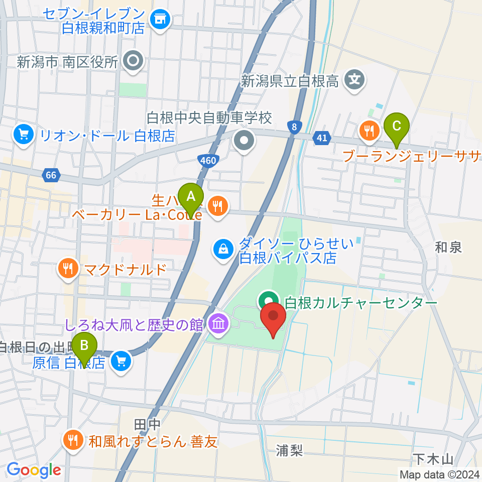 白根総合公園屋内プール周辺のコンビニエンスストア一覧地図