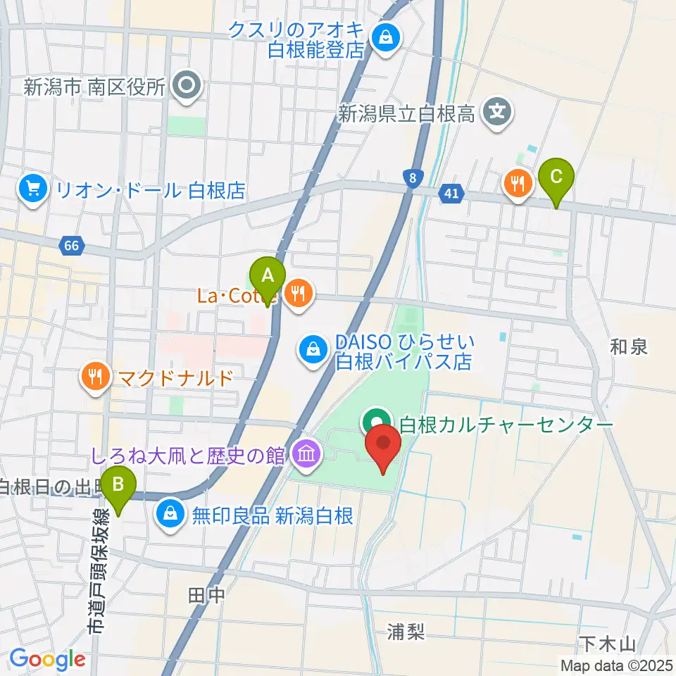 白根総合公園屋内プール周辺のコンビニエンスストア一覧地図