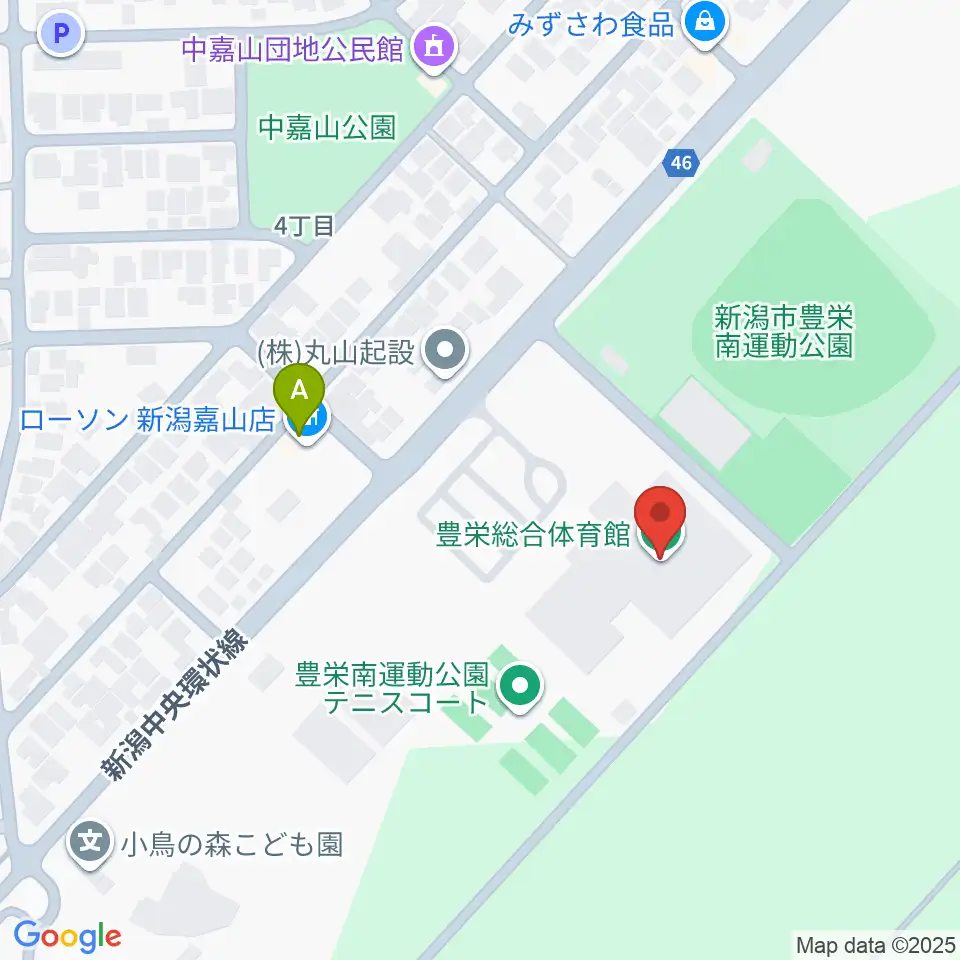 新潟市豊栄総合体育館周辺のコンビニエンスストア一覧地図