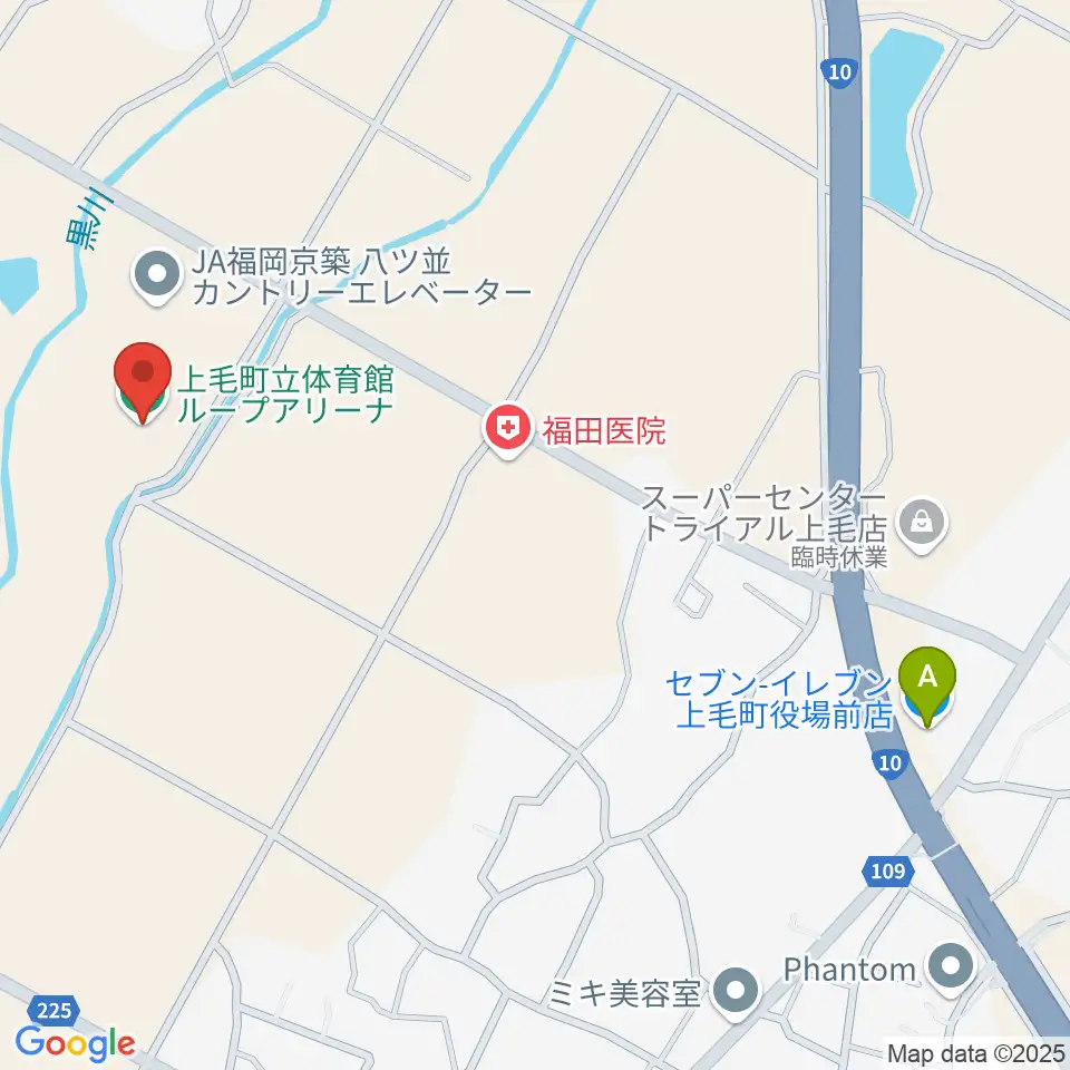 上毛町立体育館ループアリーナ周辺のコンビニエンスストア一覧地図