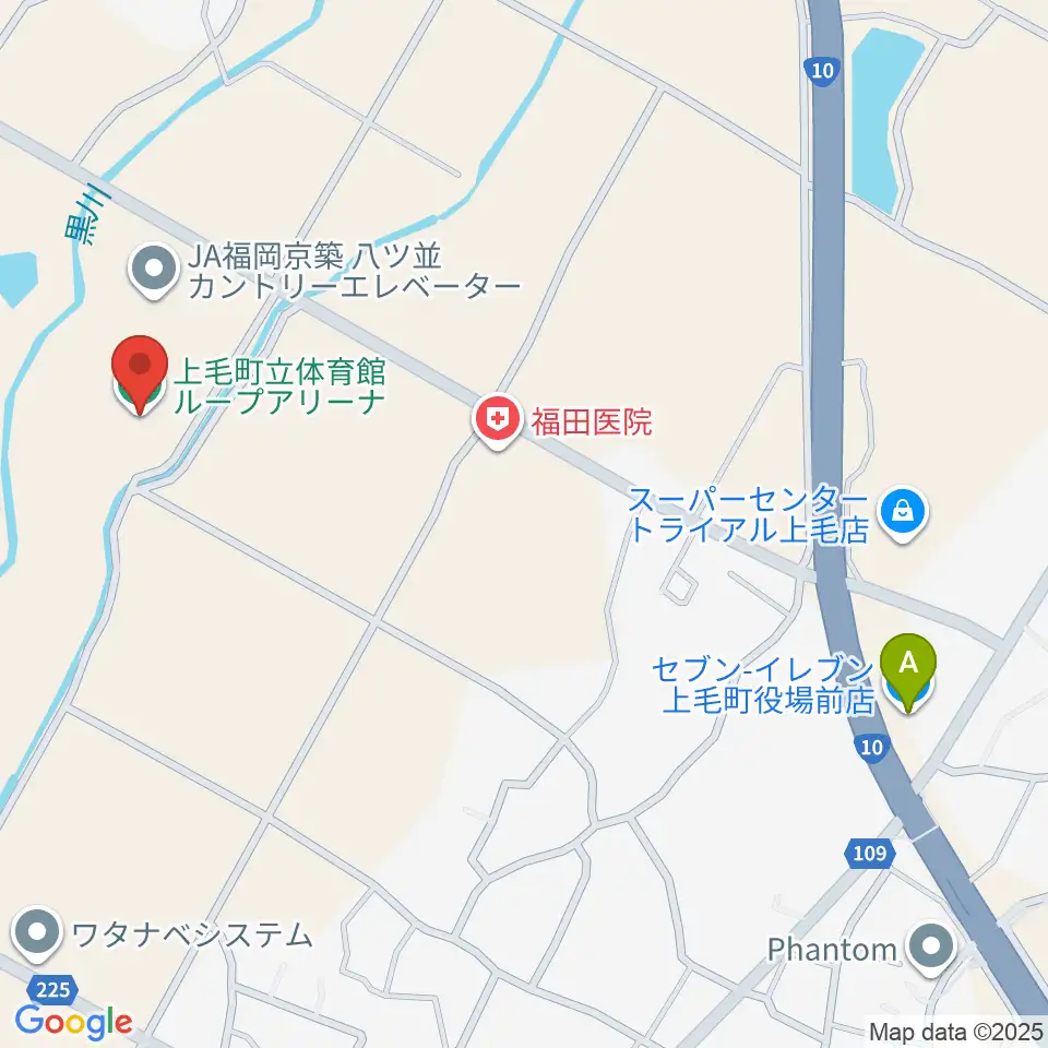 上毛町立体育館ループアリーナ周辺のコンビニエンスストア一覧地図