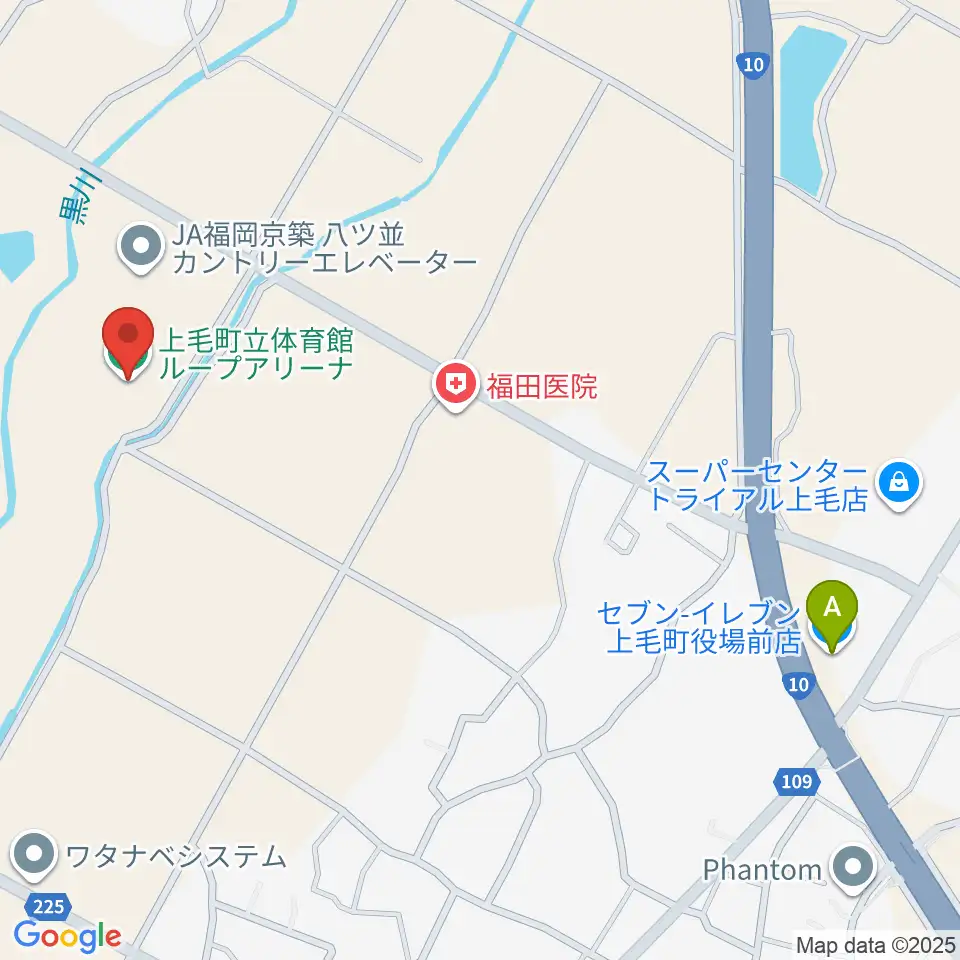 上毛町立体育館ループアリーナ周辺のコンビニエンスストア一覧地図