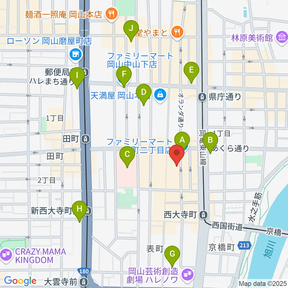 長谷川楽器ウインドパサージュ周辺のコンビニエンスストア一覧地図