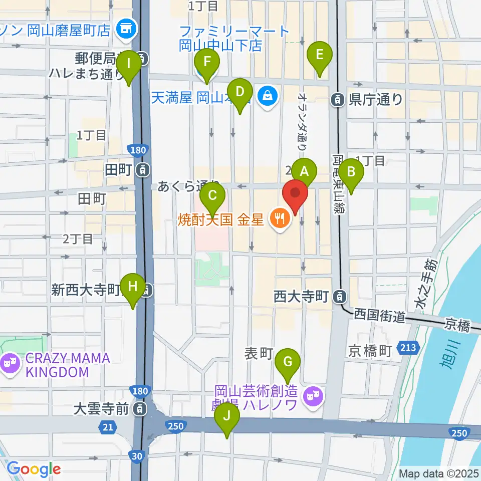 長谷川楽器ウインドパサージュ周辺のコンビニエンスストア一覧地図
