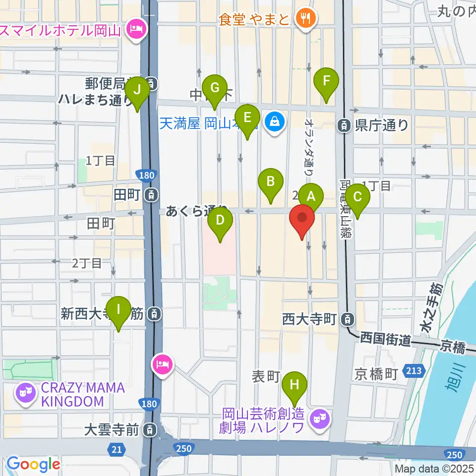 長谷川楽器ウインドパサージュ周辺のコンビニエンスストア一覧地図