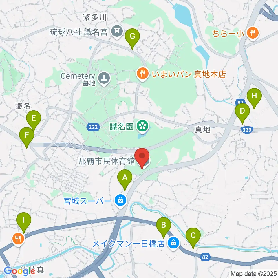 那覇市民体育館周辺のコンビニエンスストア一覧地図