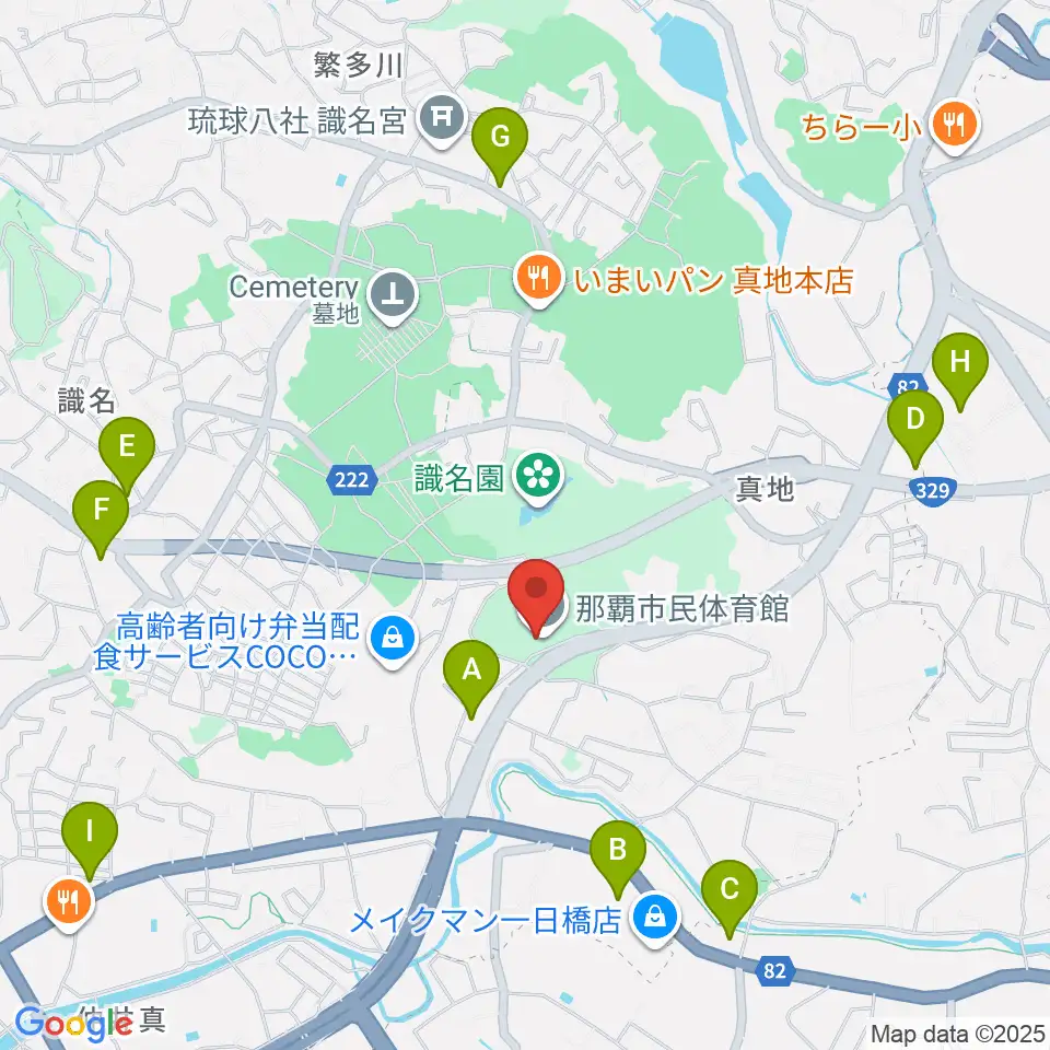 那覇市民体育館周辺のコンビニエンスストア一覧地図