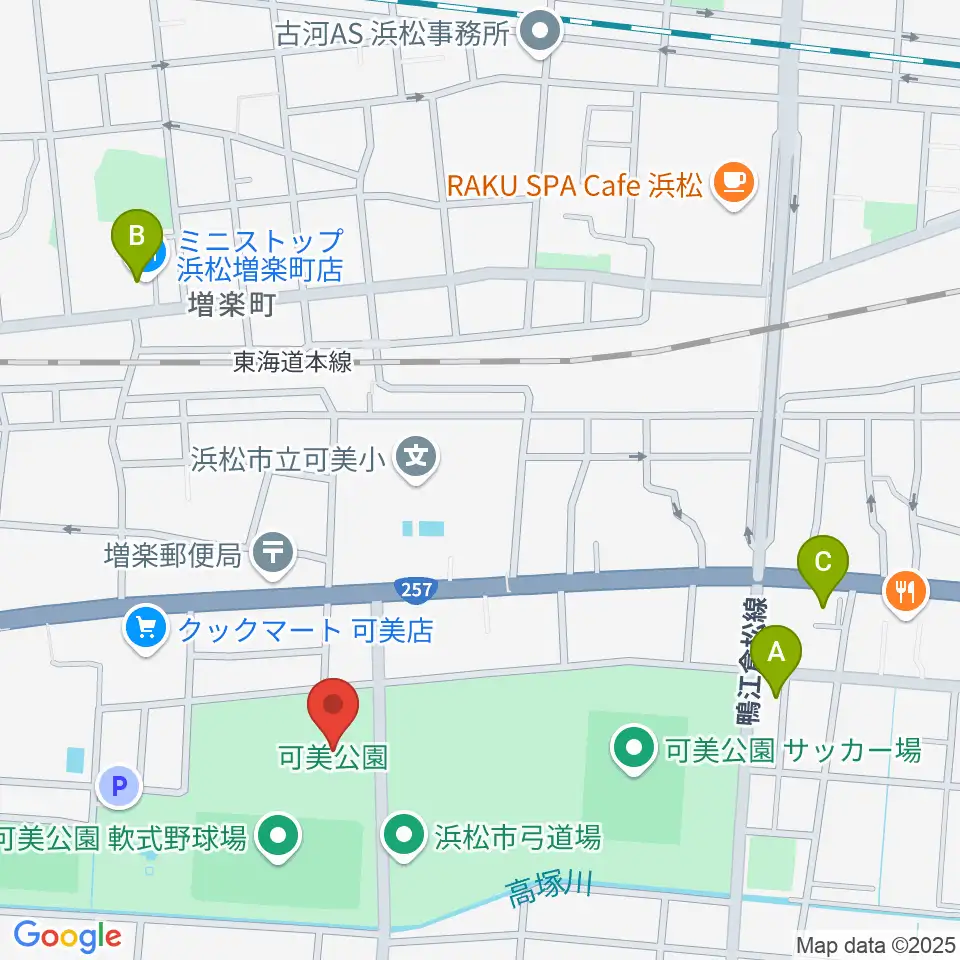 可美公園総合センター周辺のコンビニエンスストア一覧地図