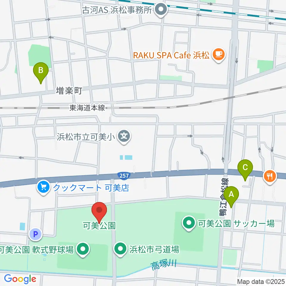 可美公園総合センター周辺のコンビニエンスストア一覧地図