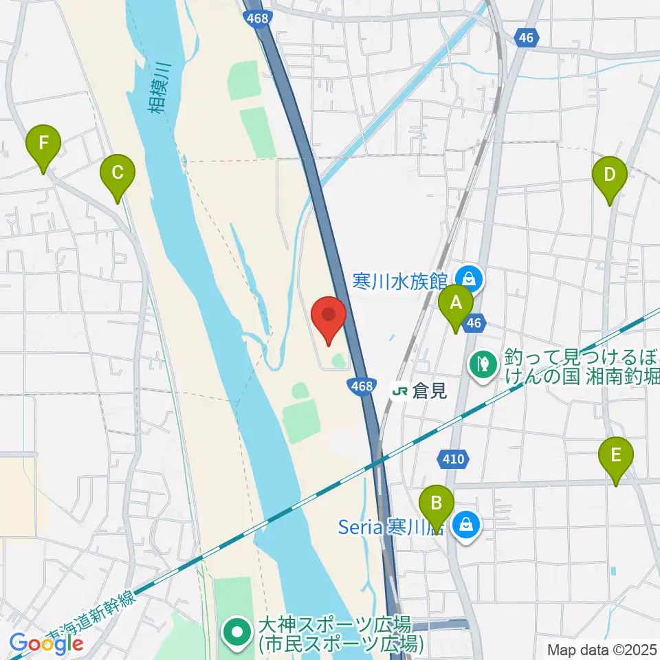 倉見スポーツ公園野球場周辺のコンビニエンスストア一覧地図