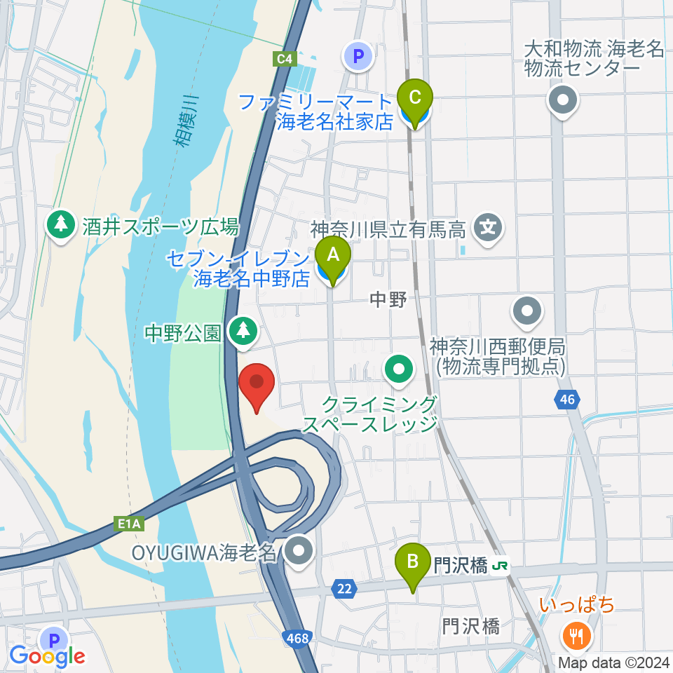 中野公園人工芝グラウンド周辺のコンビニエンスストア一覧地図