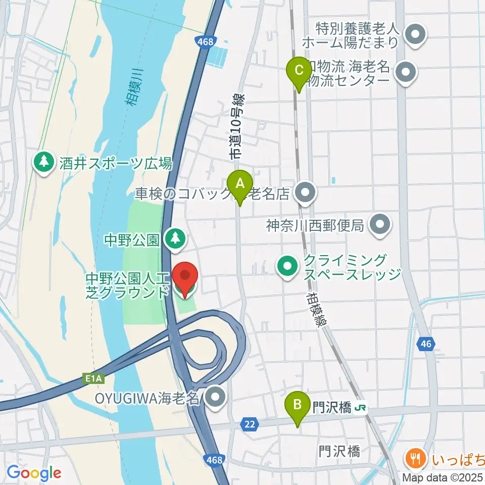 中野公園人工芝グラウンド周辺のコンビニエンスストア一覧地図