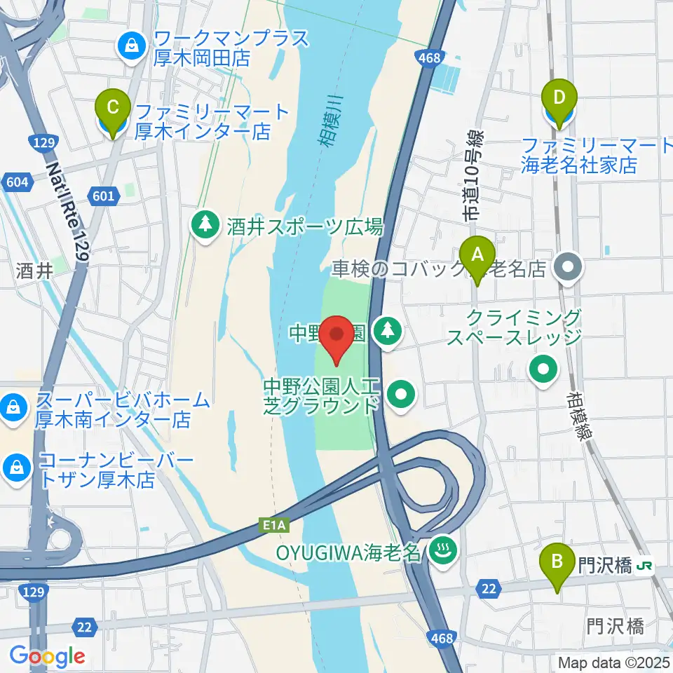 中野多目的広場周辺のコンビニエンスストア一覧地図